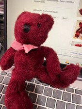 RUSS BERRIE RHAPSODY BURGANDY TEDDY BEAR 8" PLUSH ANIMAL