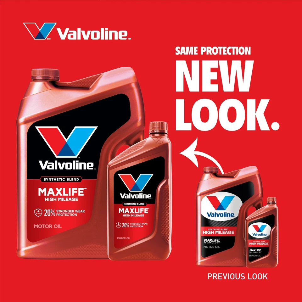 Paquete de 2 aceite de motor Valvoline alto kilometraje MaxLife 10W-40 mezcla sintética 5 cuartos de galón Foto 3 de 4