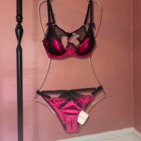 AGENT PROVOCATEUR DOLLEY BRA 32D & AP 2 SMALL OUVERT OPEN BRIEF UK 8 BNWT