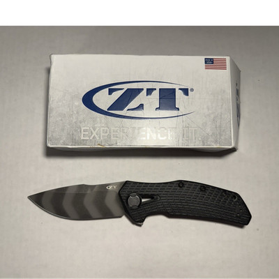 ZT 0308BLKTS G10 Handle Drop Point Tiger Stripe Stainless Steel Frame Lock