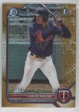 2022 Bowman Mega Box Gold Mojo Refractor 29/50 Carlos Aguiar #BCP-1 14xb