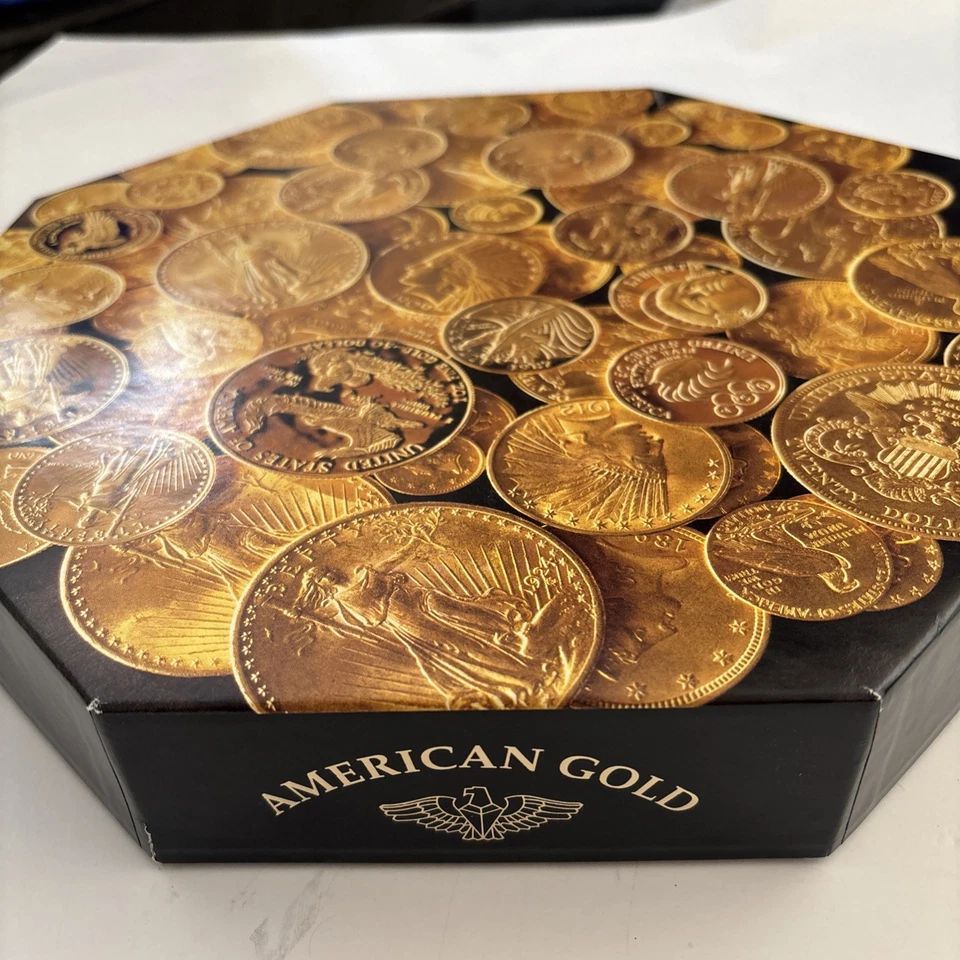 Springbok Premier Moneda de Oro Americana Rompecabezas Octogonal 500 Piezas Lámina de Oro Trasero Foto 2 de 4