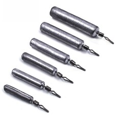 10~30Pcs Fishing Drop Shot Weights Pencil Shaped Fishing Weights Sinkers Rolling