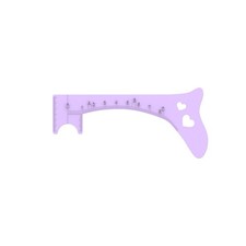 PMUBEAUTY Silicone Eyebrow Stencil Ruler 4in1 Reusable 137mm/5.39inch, Purple