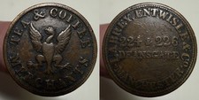 Merchant Token Labrey Entwisle Coffee Tea 1840 s Lancashire Manchester Farthing