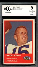 1963 Fleer #24 Jack Kemp Card BGS BCCG 9 Near Mint+