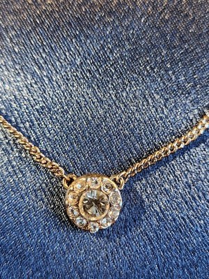 Givenchy Crystal Necklace Rose Gold Adjustable Length 16 To 18 Inches.          