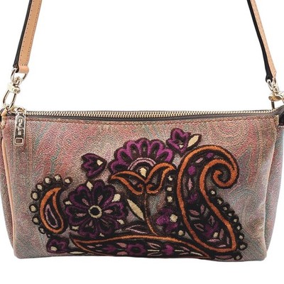 Etro Patchwork Velvet Shoulder Bag 2Way Multi-Color Women's Luxury Purse Japan