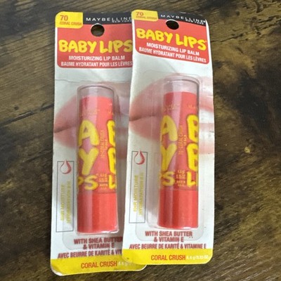 2x Maybelline Baby Lips Lip Balm  #70 Coral Crush RARE Discontinued