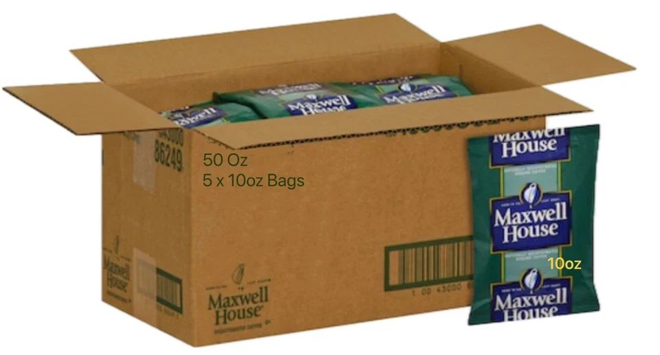 Café descafeinado molido Maxwell House, 50 oz (5 bolsas de 10 oz cada una) envío gratuito Foto 4 de 4