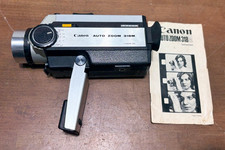 Canon Auto Zoom 318M Super 8 JAPAN Camera w/manual - Silver  Black - working