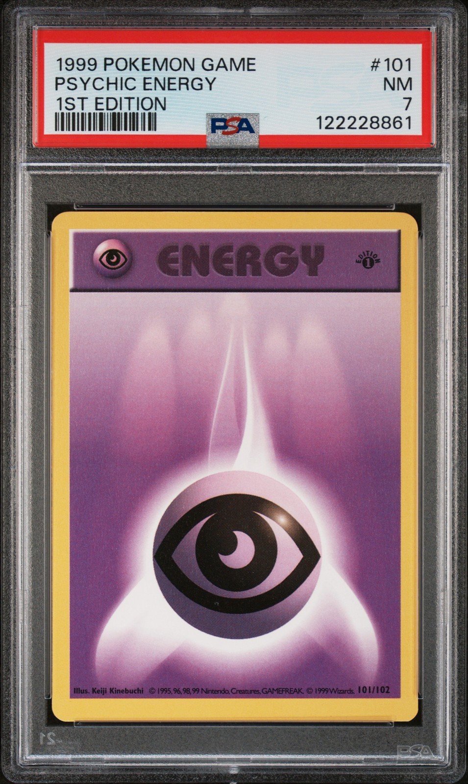 1999 POKEMON BASE SET 1ST EDITION #101 PSYCHIC ENERGY PSA 7