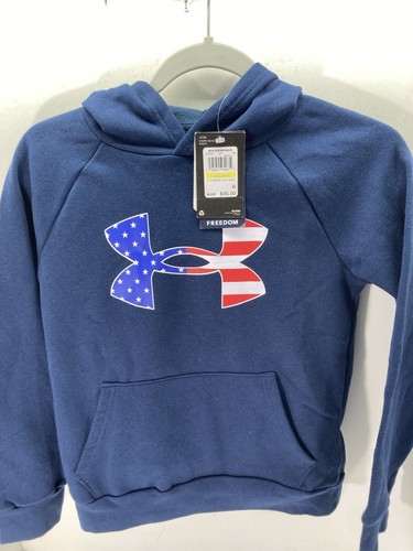 Under Armour Freedom Hoodie Sweatshirt Youth Medium Blue Pullover Fleece NWT - Picture 14 of 14