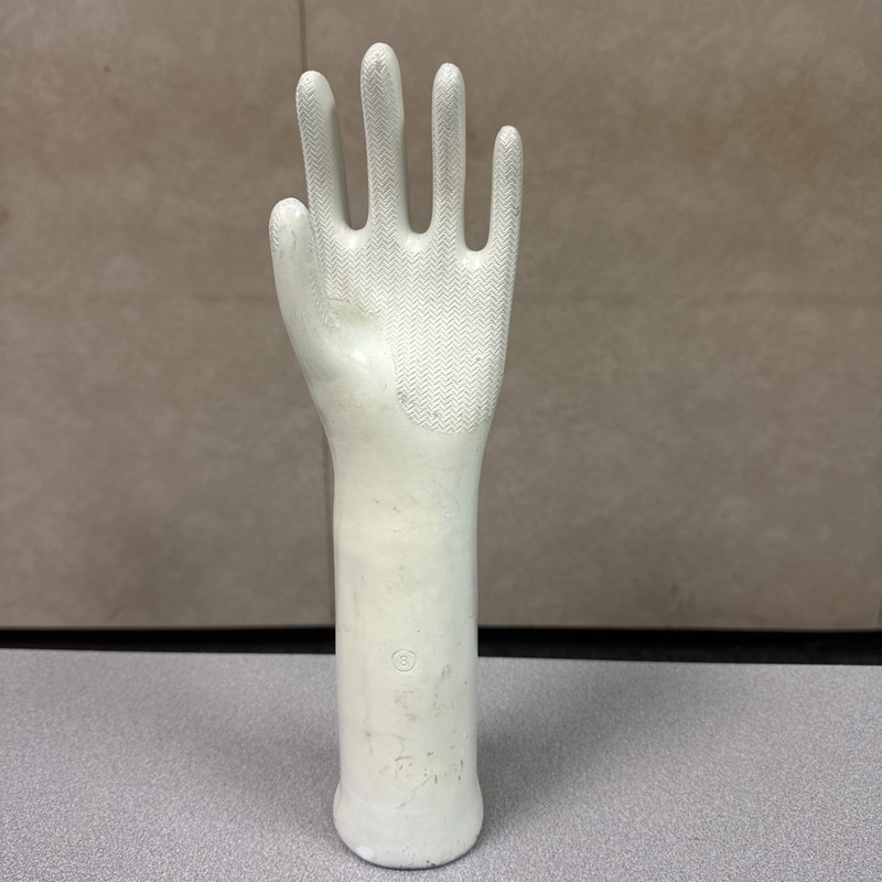 VTG  Ceramic Glove 8 Mold L Hand Form Industrial Porcelain Jewelry Display 15”