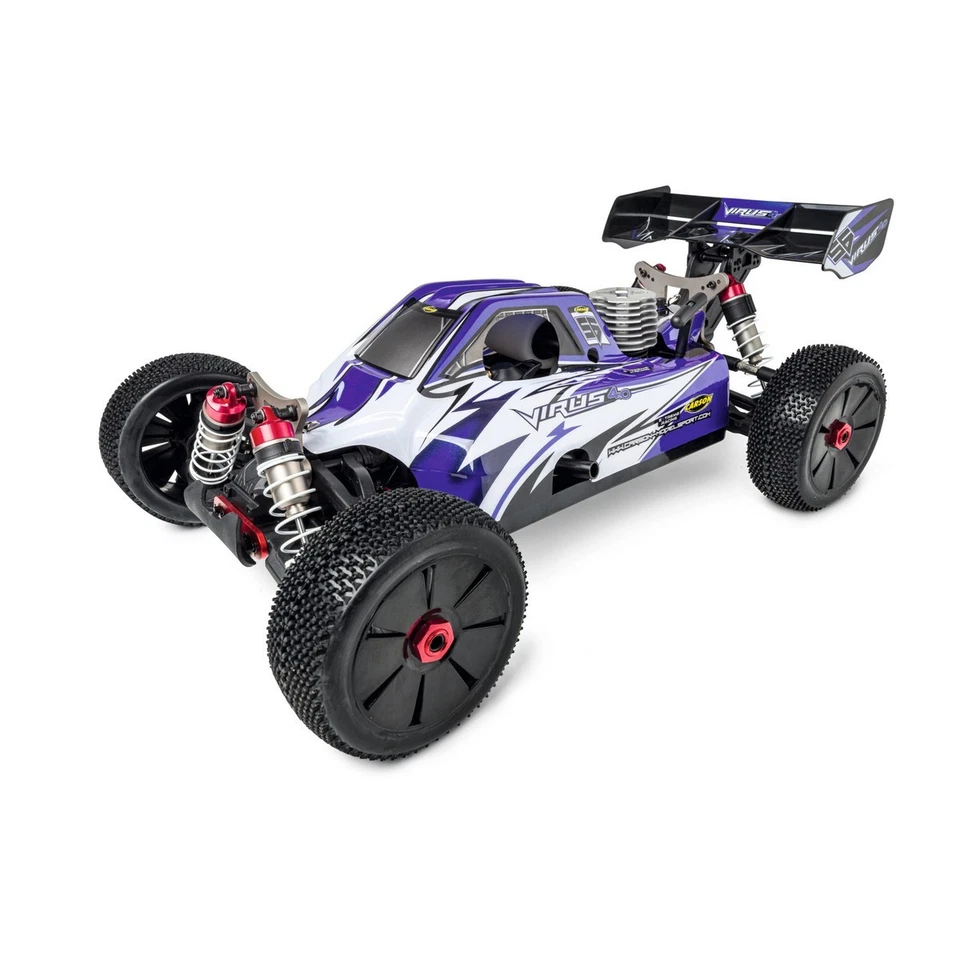 Carson 204036 Virus 4.0 V21 1:8 Nitro Buggy 2,4GHz RTR blau - Starter-Set - Bild 4 von 4
