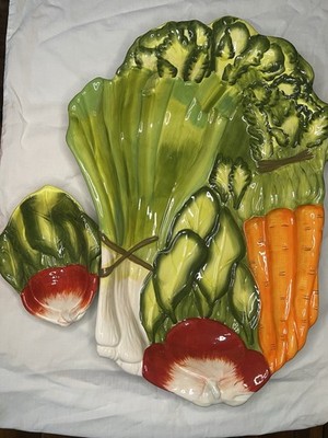 Judy Phipps 2 Pc Certified International VICTORY GARDEN VEGETABLE Serving Set
