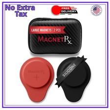 MagnetRX Biomagnetic Therapy Magnets Large 2 Units with Silicone Covers