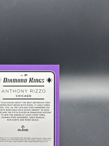 2021 Diamond Kings Anthony Rizzo /2021 No. 21 - Picture 9 of 10