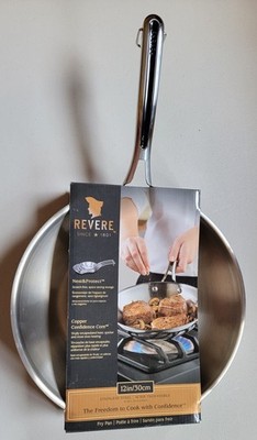 Revere Nest & Protect Stainless Steel Copper Core 12'' Skillet Fry Pan