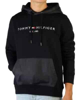Tommy Hilfiger MIX MEDIA HOODY Sweatshirt Kapuzenpullover Marine Blau L-XL