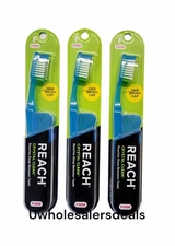 3 Reach Toothbrush Crystal Clean FIRM Bristles Hard BLUE Color Toothbrushes