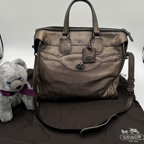 COACH RHYDER SATCHEL" OIL SLICK"  METALLIC  LEATHER