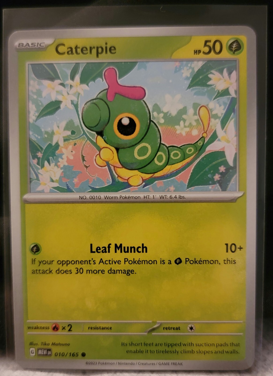 Pokemon TCG Card Caterpie 010/165 Scarlet & Violet 151 Common NM