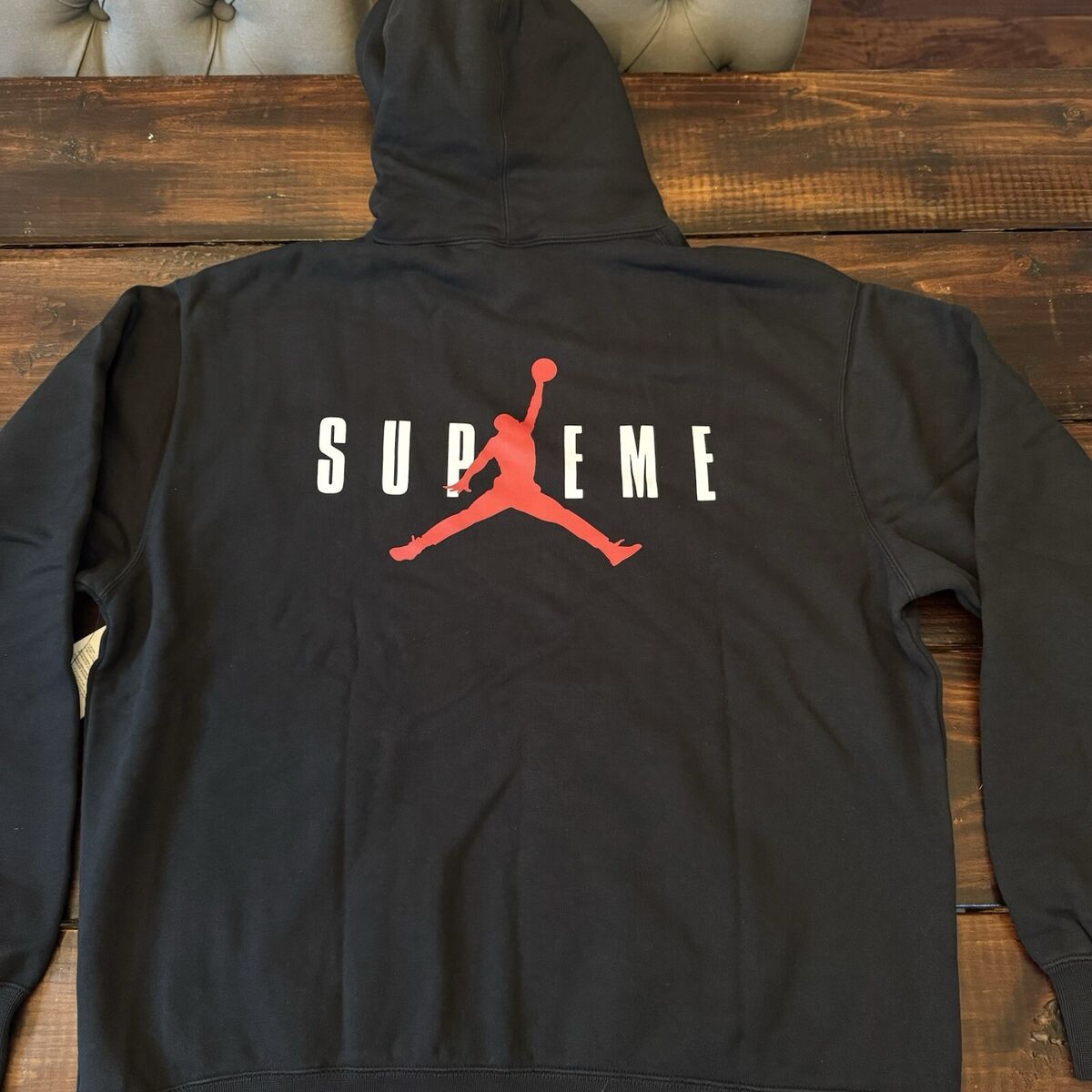Supreme x Jordan Hoodie Sweatshirt Black FW24 Size Small Supreme x Jordan Hoodie Sweatshirt Black FW24 Size Small