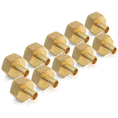 (10) 1/2'' x 3/4'' PEX BRASS FEMALE NPT THREADED ADAPTERS Crimp Fitting LEAD FREE