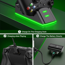 2*3600 mWh Battery For XBox One｜Series X S Controller Dual Charging Dock Station