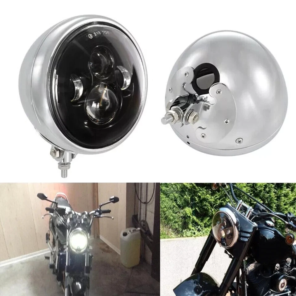 7" LED Headlight Hi/Lo Beam Housing Bucket For Harley Heritage Softail Foto 2 de 4