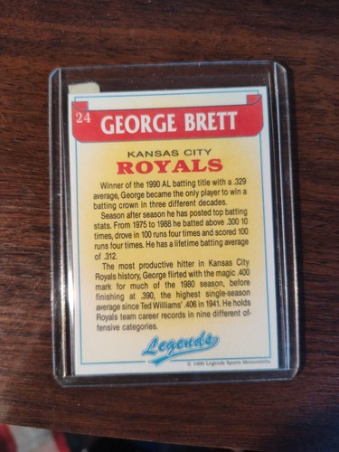 1990 Legends #24 George Brett Kansas City Royals - Picture 2 of 2