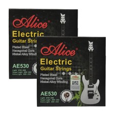 2 Packs Alice AE530-XL Electric Guitar Strings Hexagonal Core Nickel Alloy Wound
