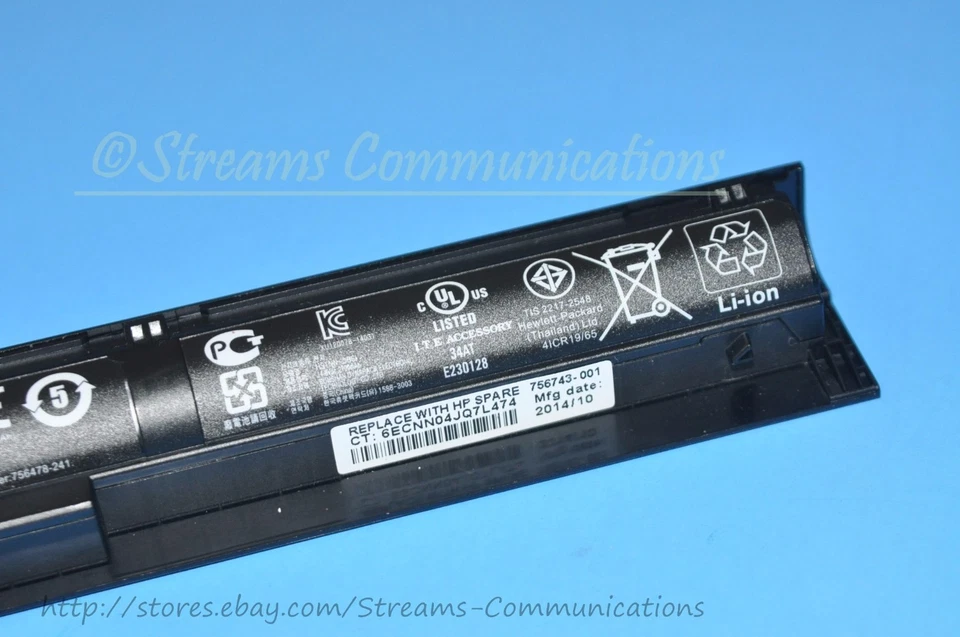 Batería para portátil HP 15-P 15-P214DX 17-F 17-F115DX 14,8 V 41 Wh 2700 mAh 756743-001 Foto 4 de 4