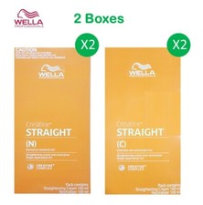 2X Wella Creatine Straight C or N Hair Straightener Straightening Cream 100ml.