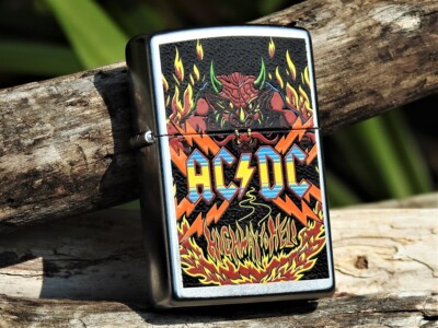 AC/DC Zippo Lighter - Highway to Hell - Angus Young - Bon Scott - Rare - ROCK