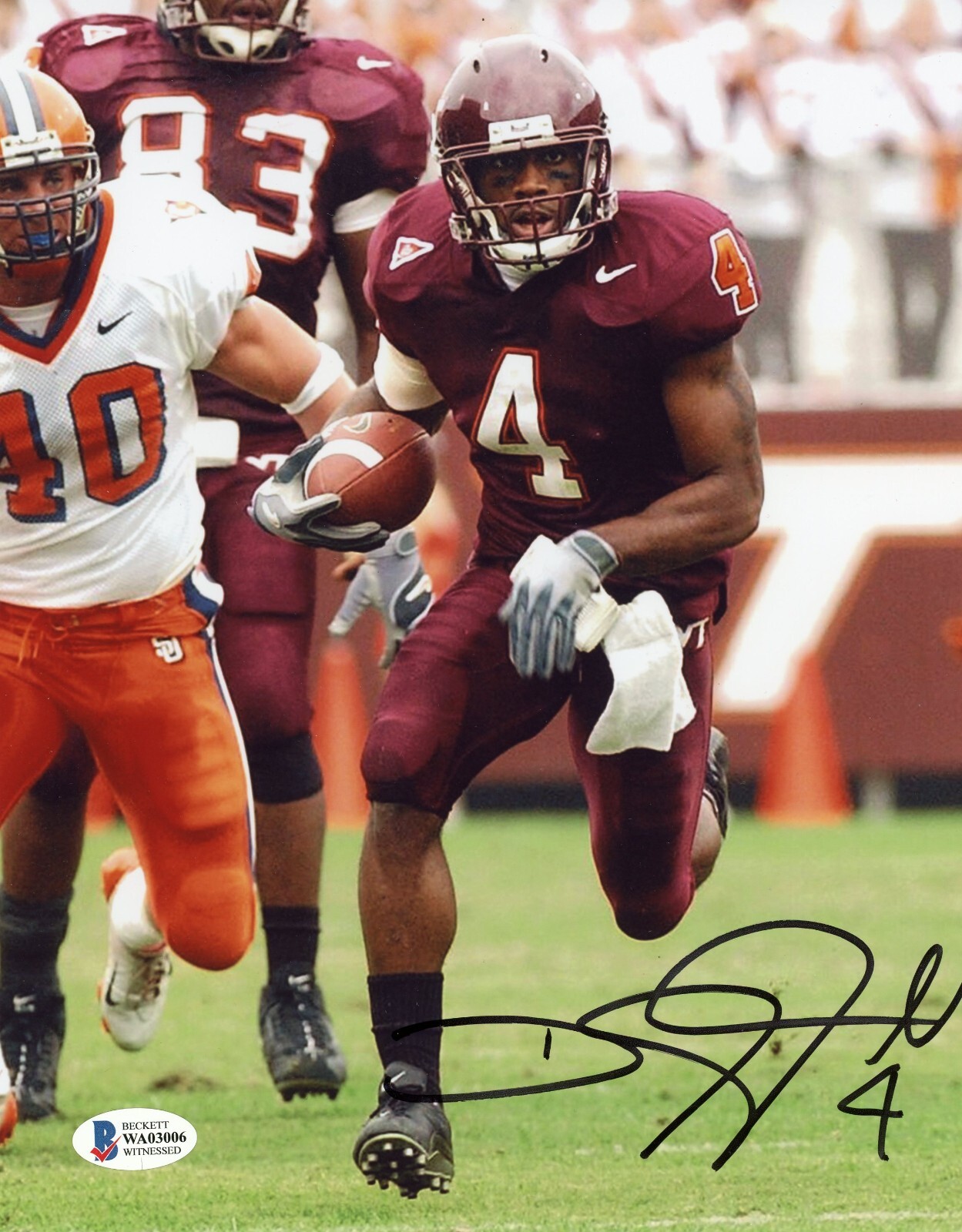 Deangelo Hall Autographed Signed Virginia Tech Hokies 8x10 PHOTO BECKETT 