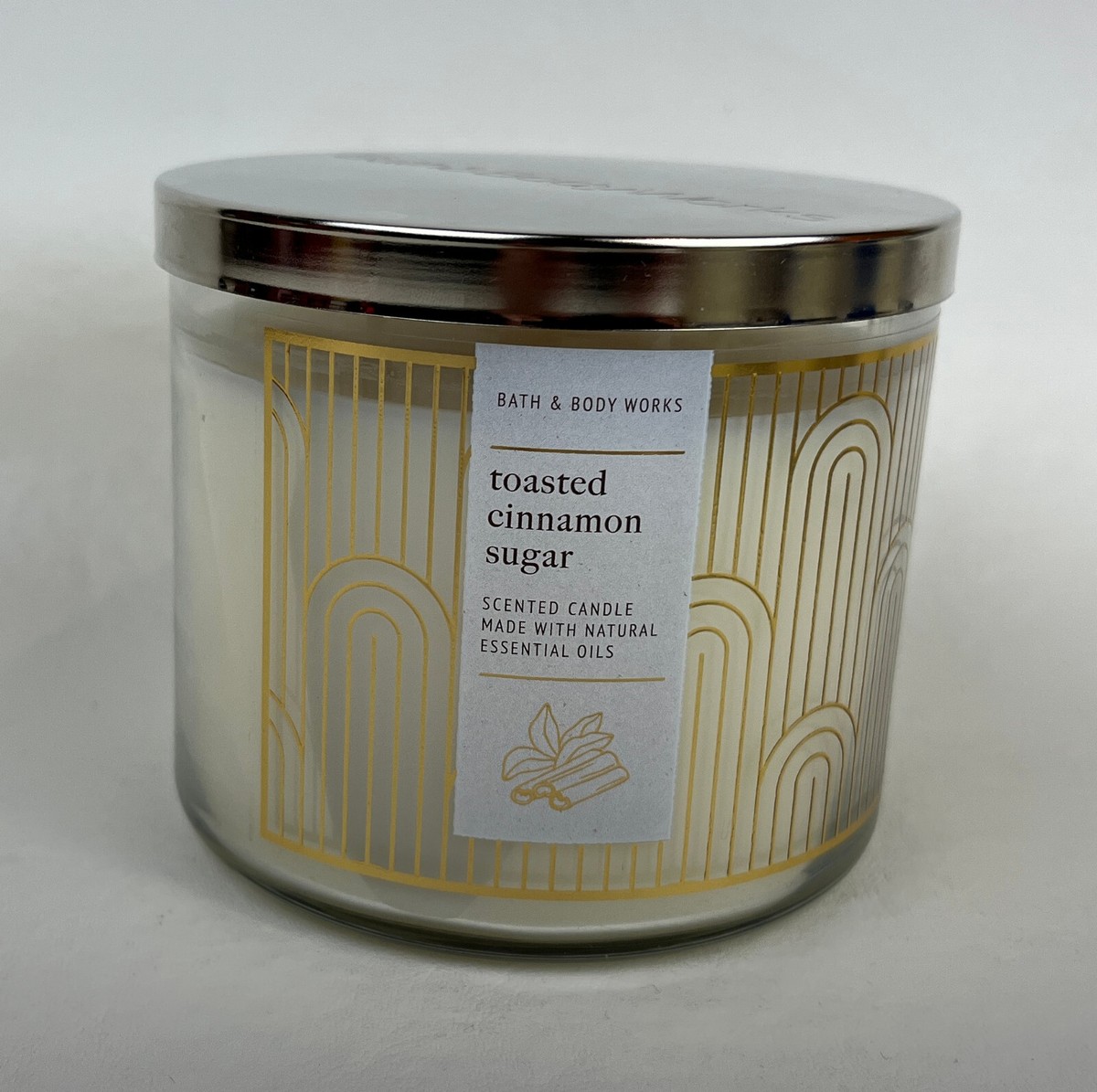 Bath & Body Works White Barn Toasted Cinnamon Sugar 3 Wick Large