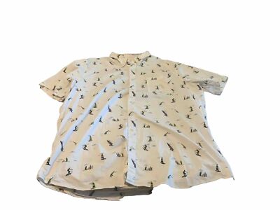 Mens Sonoma Button Down 3xl  SS Surfing Wind Surf Beach White W/pocket Shirt 