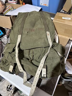 Vintage WWII US Army 10th Mountain Division Troops Canvas Rucksack Backpack 