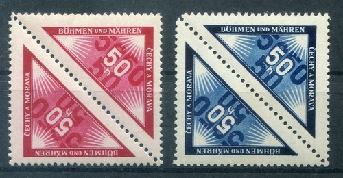 Bohemia 52K+15K Each Cartoon Center Upside Down MNH Unstamped (80394