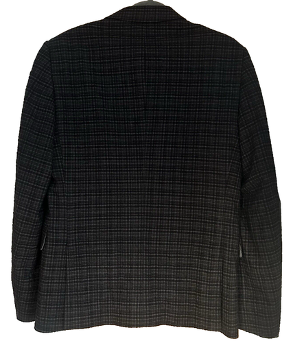 John Varvatos Austin Jacket Black/Gray Texture Plaid Wool/Angora Blend Sz 48 NWT - Picture 12 of 18