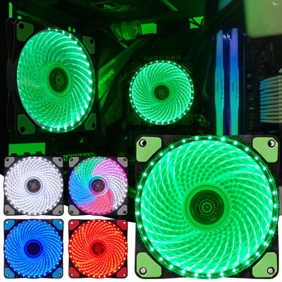 LED Computer Cooling Fan 33LEDs Multicolor PC Case Fan Cooler Case Glare Cooler