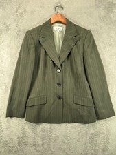 LE SUIT Womens Petite Size 10P Gray Pinstripe Blazers Suit Jackets Single Breast