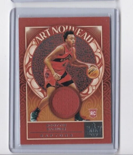 SCOTTIE BARNES 2021-22 PANINI COURT KINGS ART NOUVEAU ROOKIE JERSEY CARD