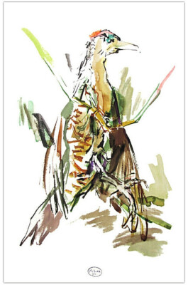 Oskar Kokoschka, der Specht, 1973, Lithographie