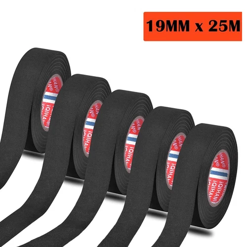 5x Kabelbaum Klebeband Gewebeband Isolierband KFZ PKW Isoband schwarz Textilband - Bild 2 von 11