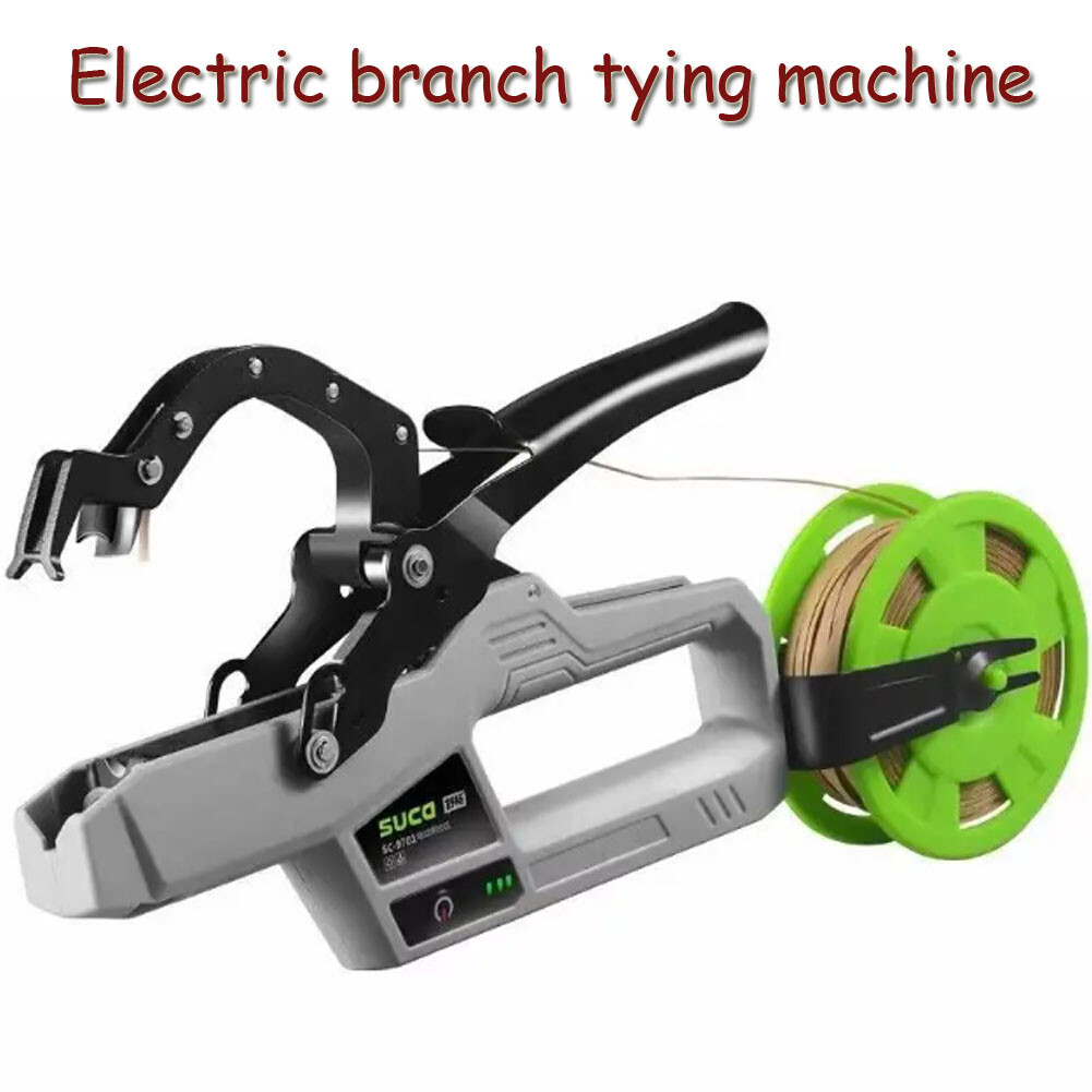 Electric tying machine plant tape tool for grapes and other vining vegetables