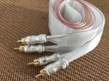 Ribbon 88% Silver Audio CD Player Speaker Amplifier Gold RCA Plug Connector 2M