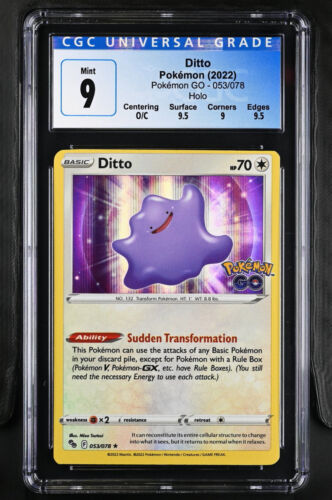 Pokémon CGC 9 - TCG MISPRINT Ditto Pokemon GO 053/078 - Off Center avec Subgrade - Photo 1/2